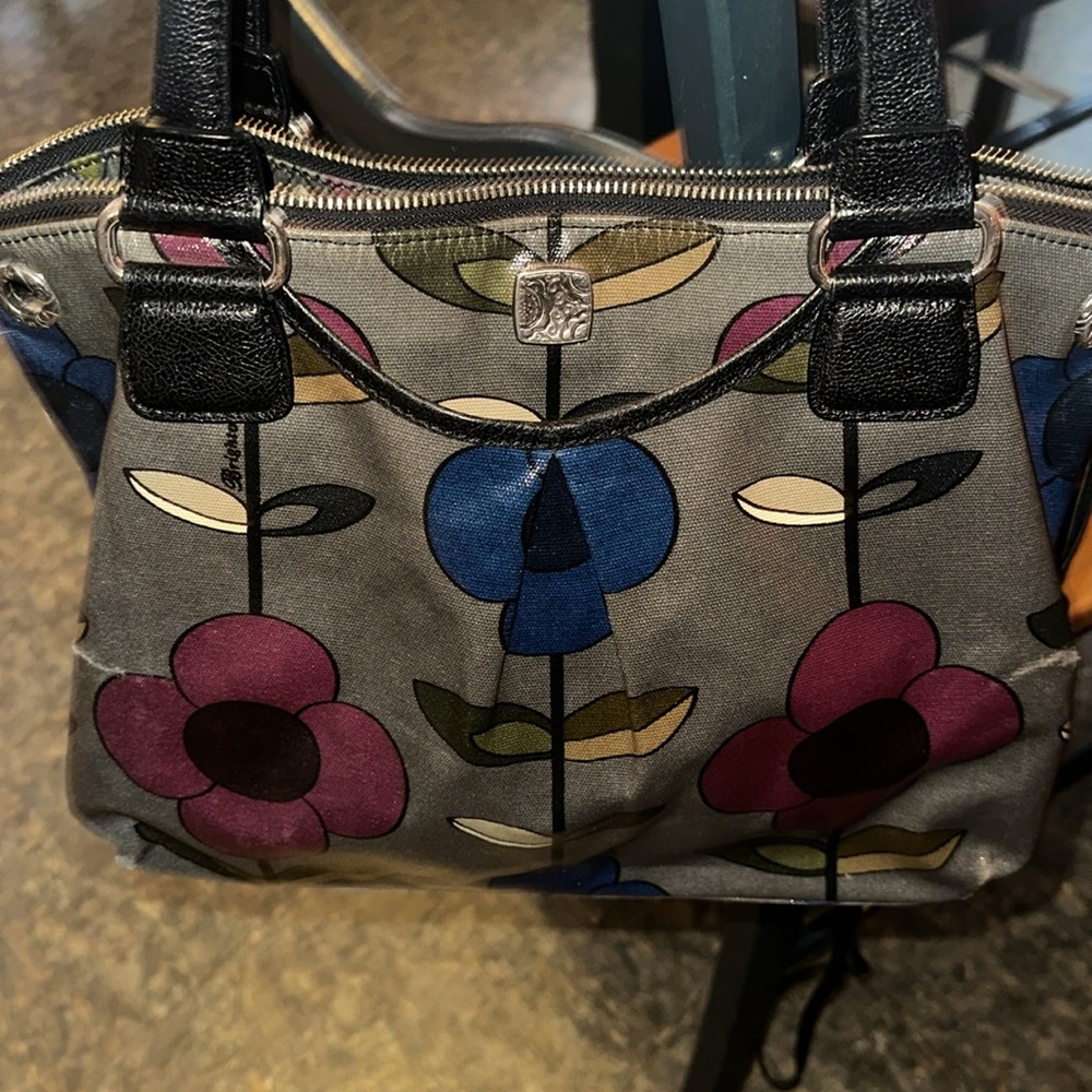 Brighton Flower Design Leather Shoulder Tote Purse